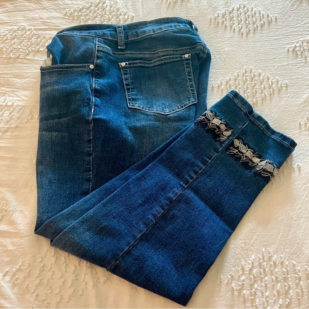 Baccini Blue Jean Capri Pants women’s size 6P - Picture 2 of 5
